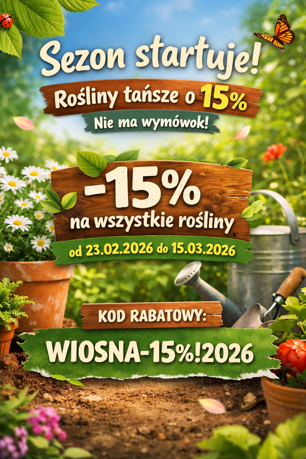 Sezon startuje. Rośliny tańsze o 15%. Nie ma wymówek.